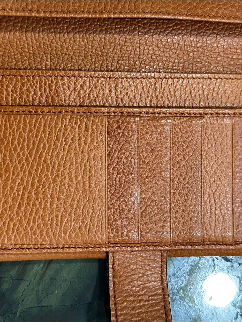 Gucci Signoria Continental Pebbled Leather Wallet Tan Silver-tone Logo Plaque - Picture 6 of 16